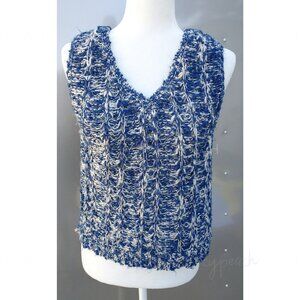 Expressly for Joyce Women’s Sweater Size Medium Blue Vtg Sleeveless Vest Bouclé